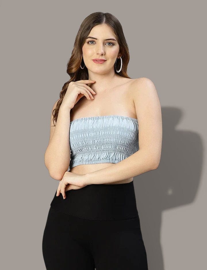 Women's Light Blue Cotton Top