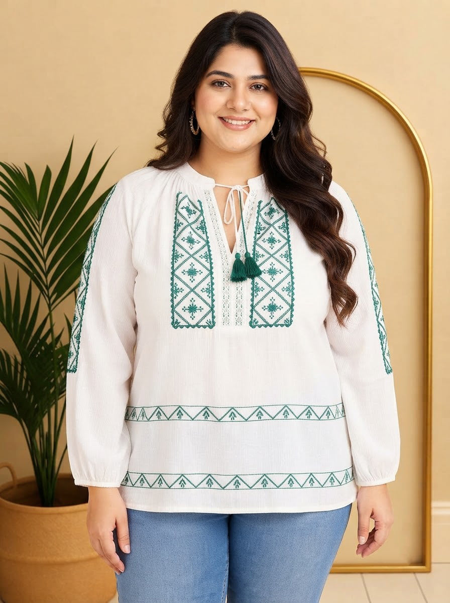 Plus Size White Top