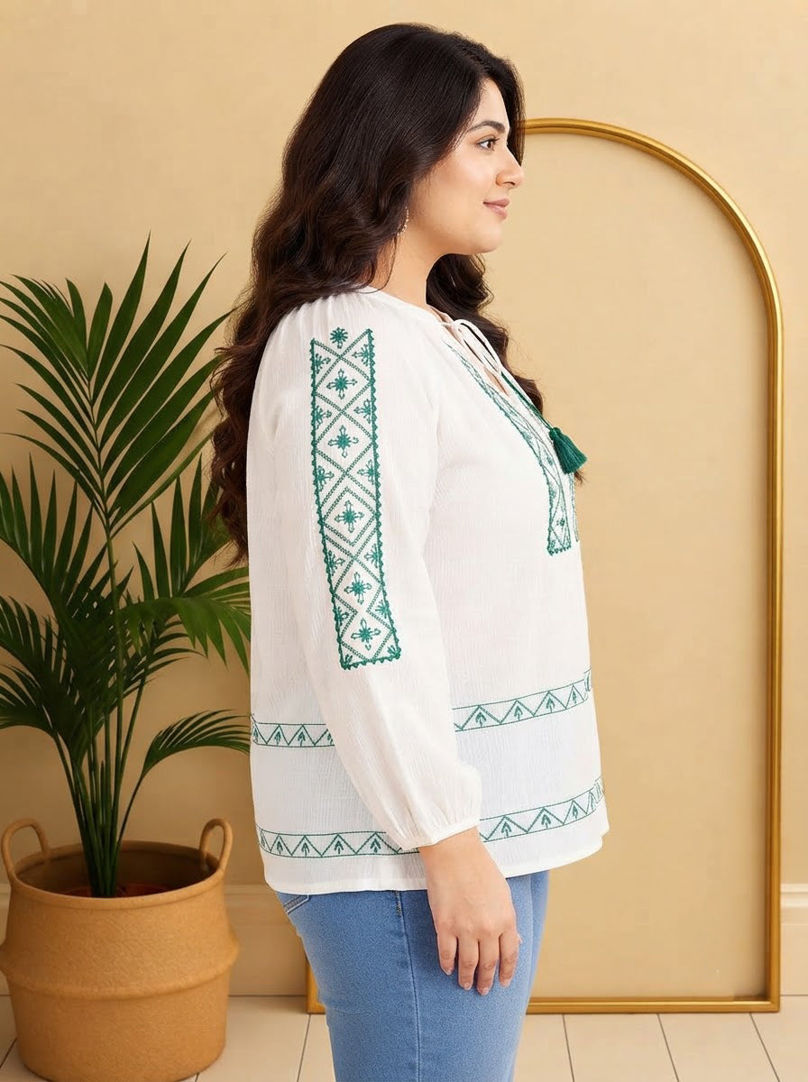 Plus Size White Top