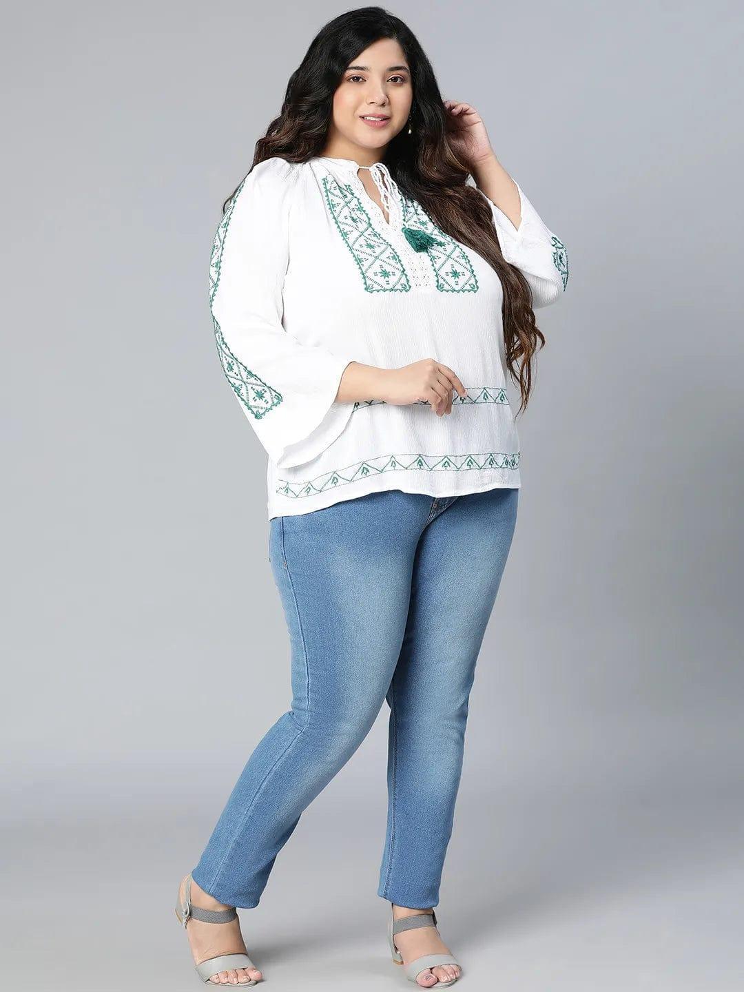 Plus Size White Top