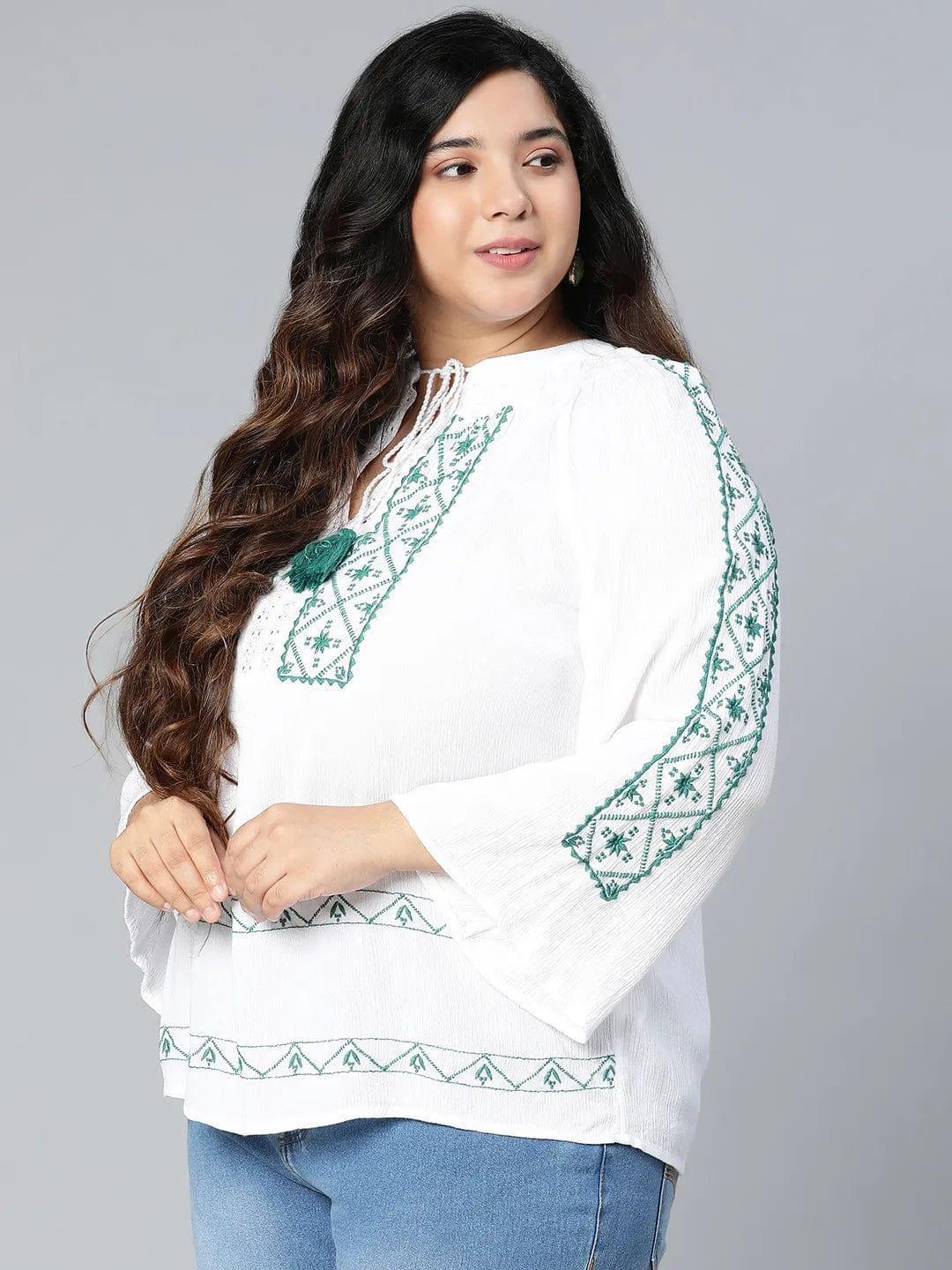 Plus Size White Top