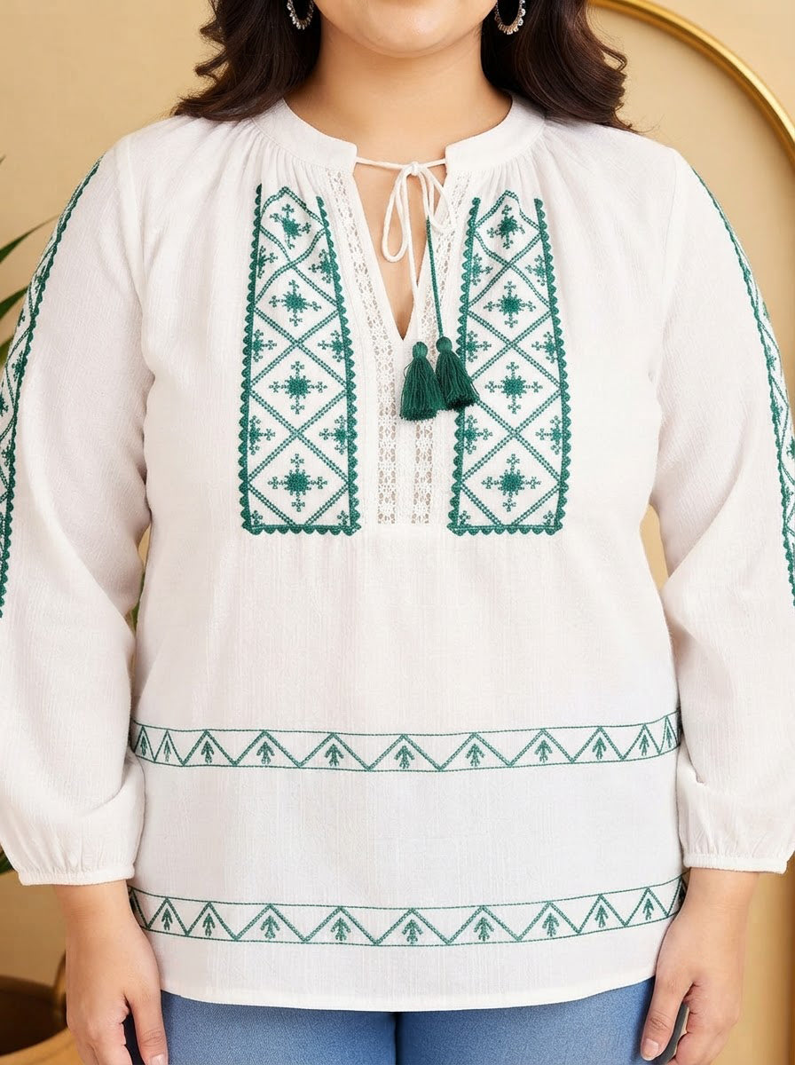 Plus Size White Top
