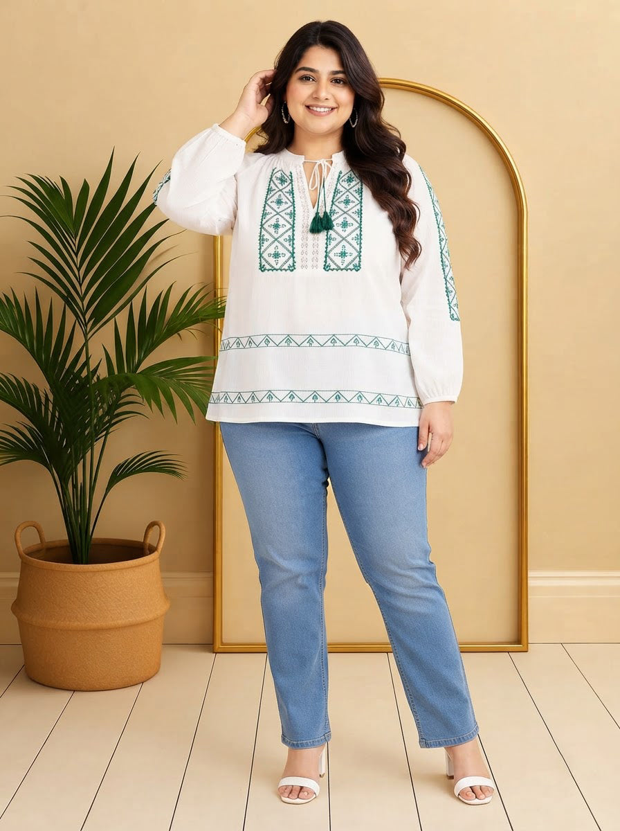 Plus Size White Top