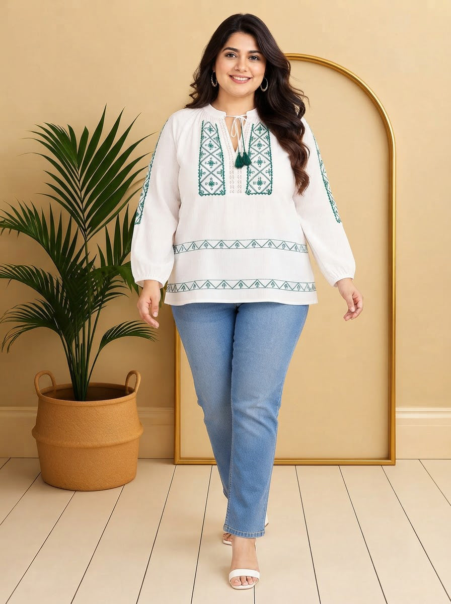 Plus Size White Top