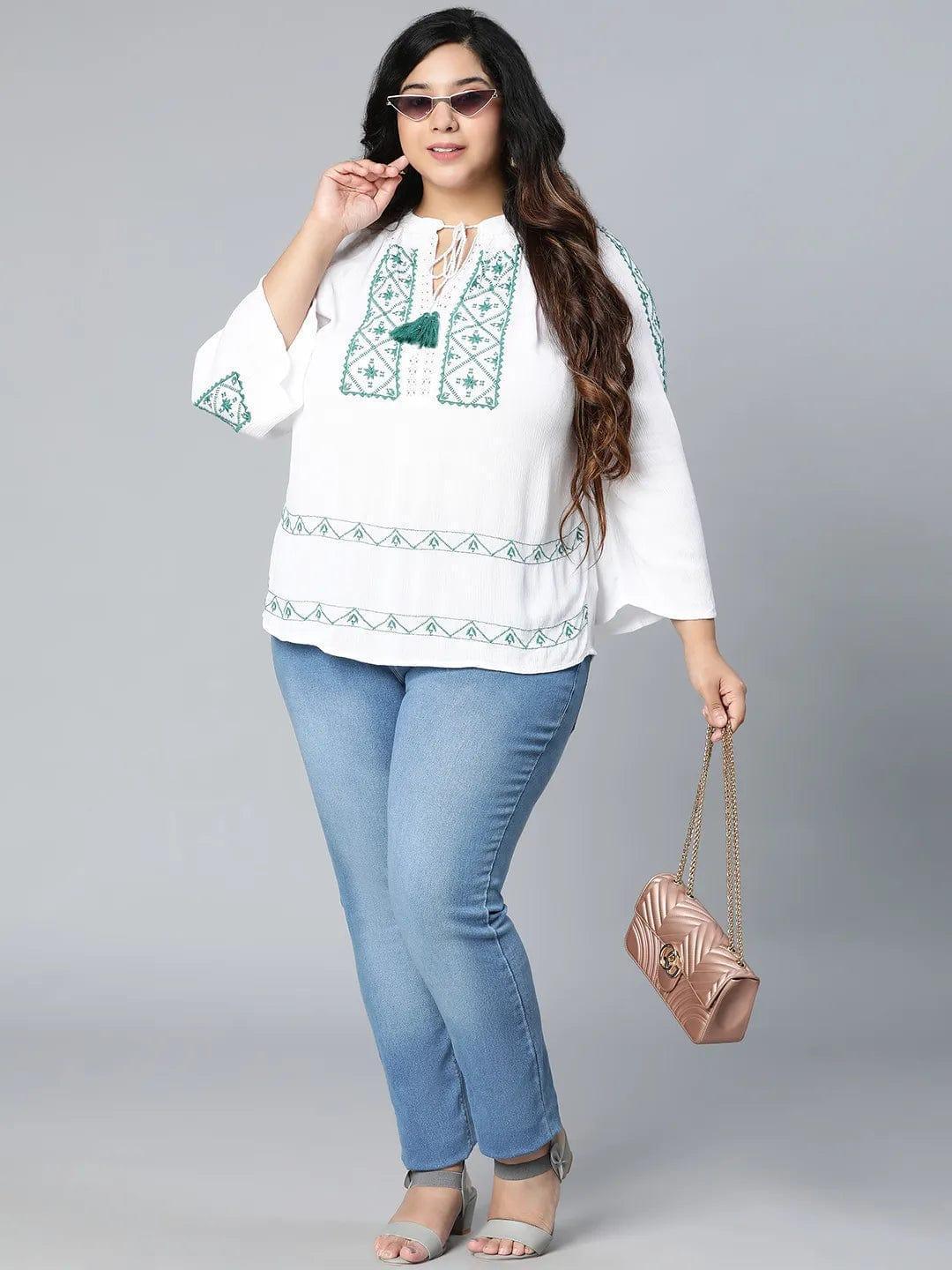 Plus Size White Top