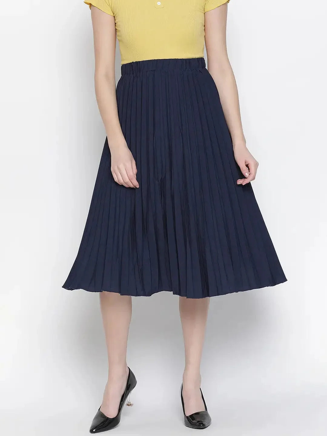 Queen Fairy Blue Color Pleated Women Skirt - oxolloxo