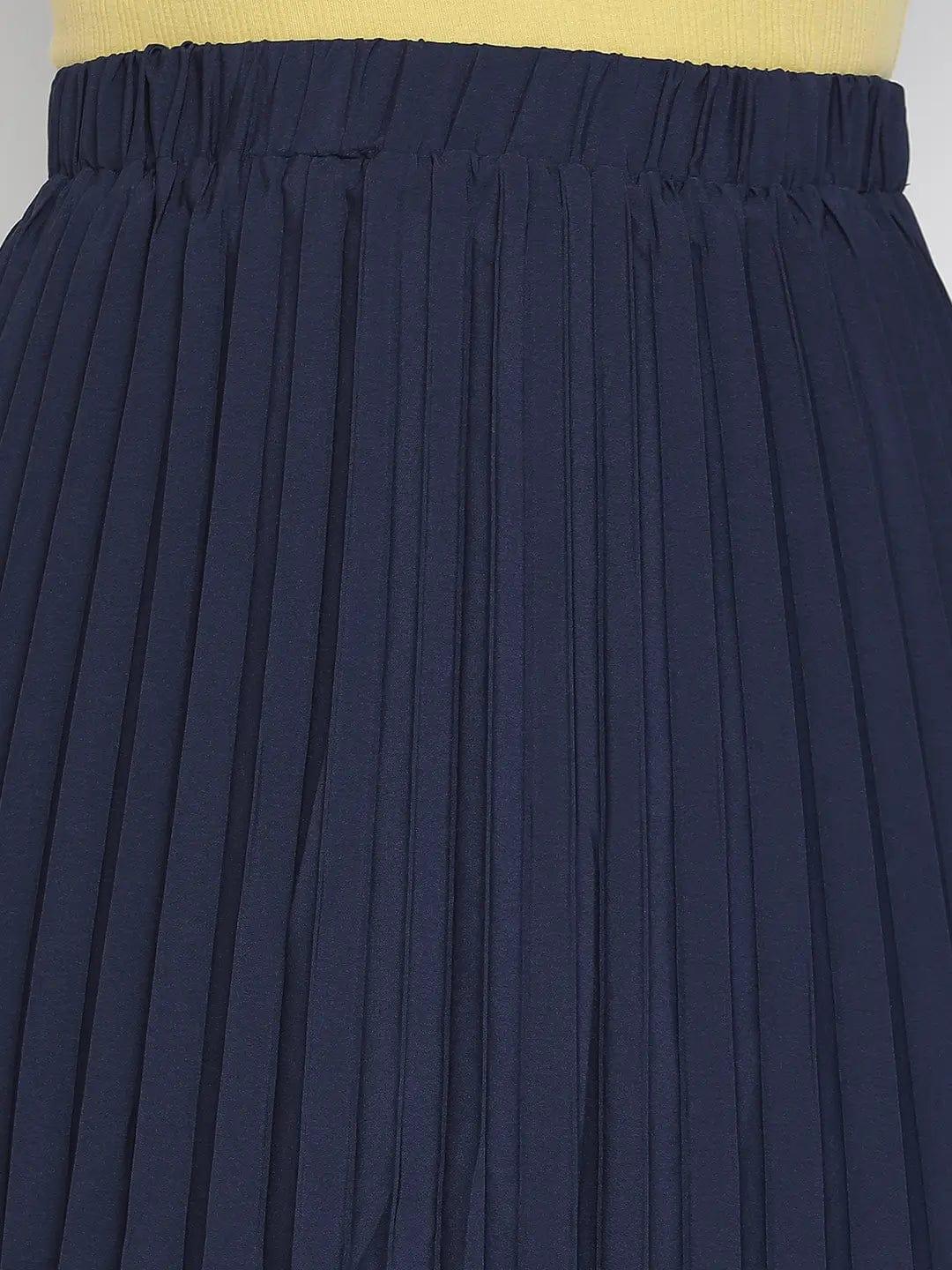 Queen Fairy Blue Color Pleated Women Skirt - oxolloxo