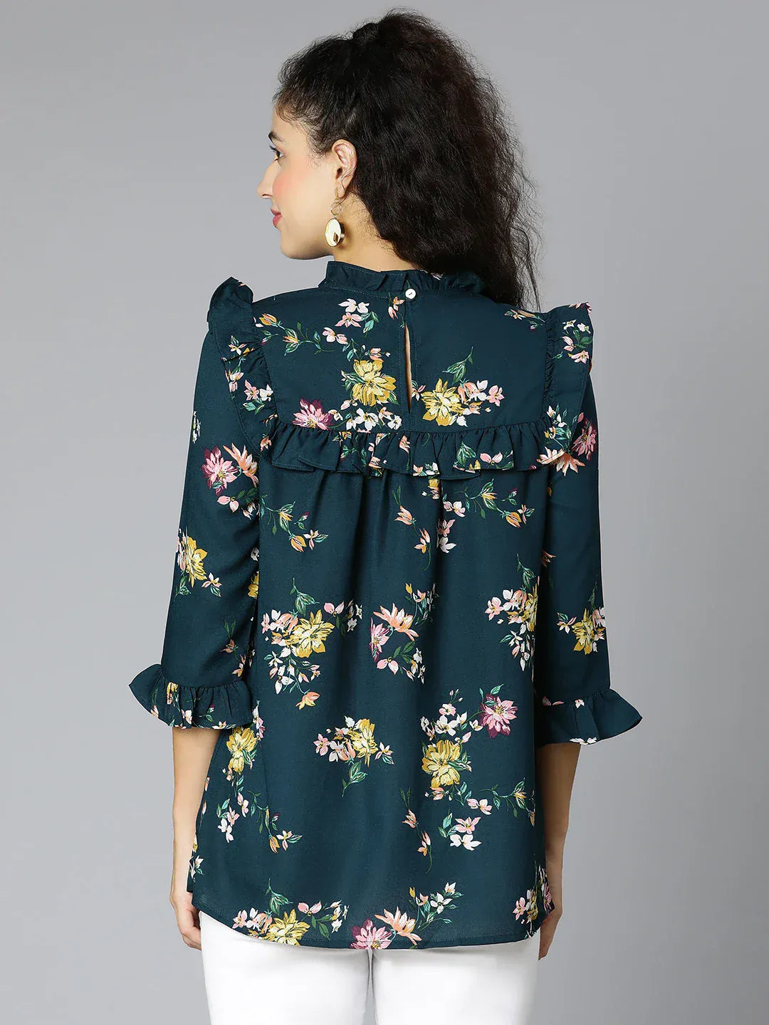 Women Green Floral Print Maternity Top