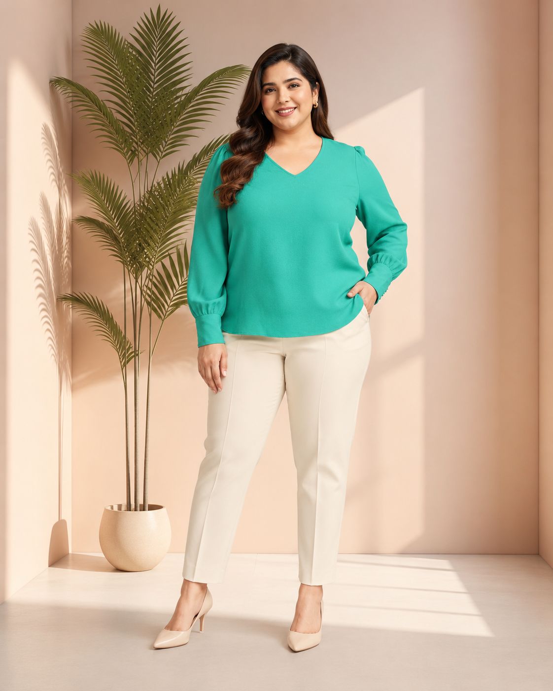Plus Size Green Top