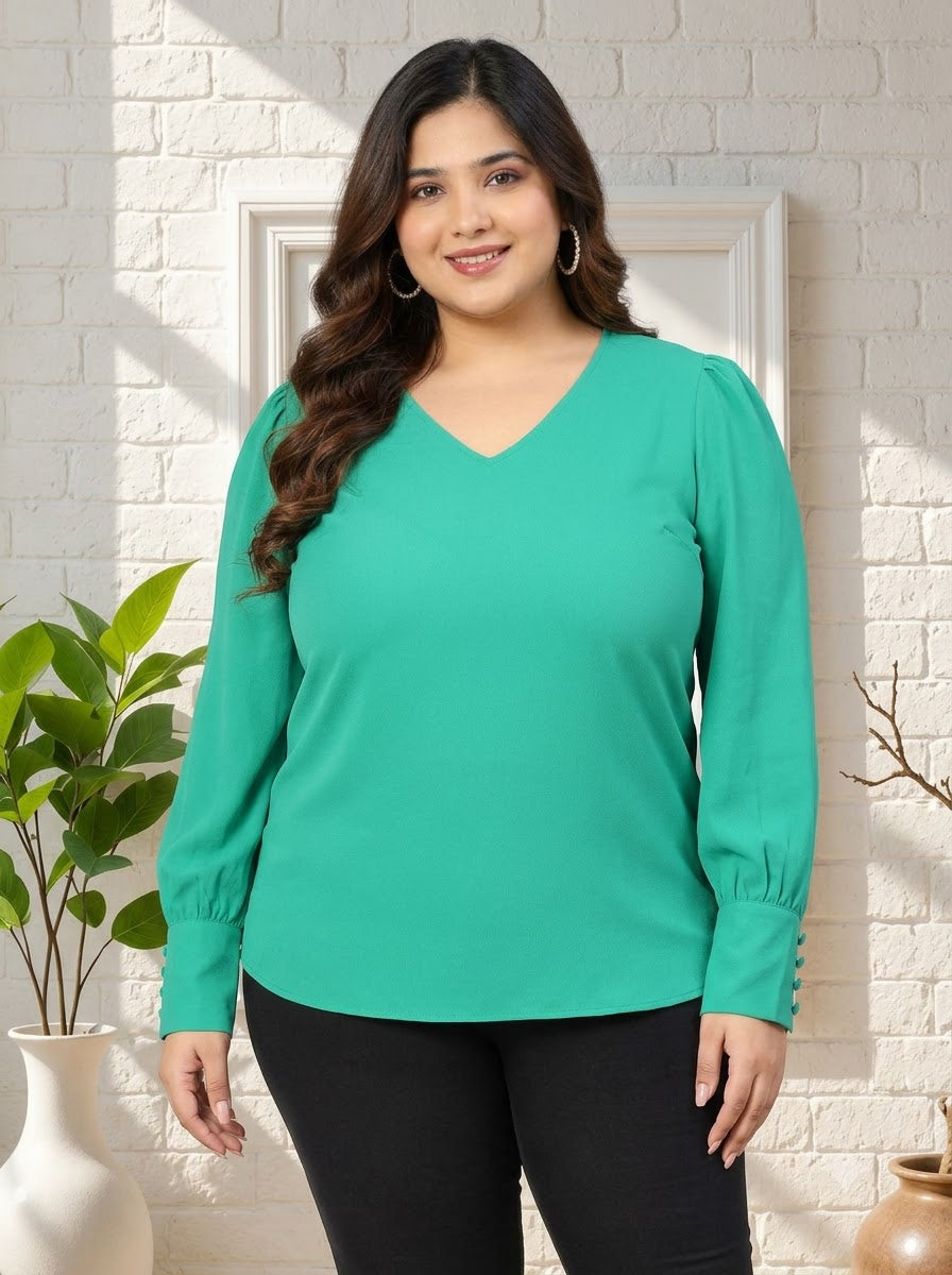 Plus Size Green Top
