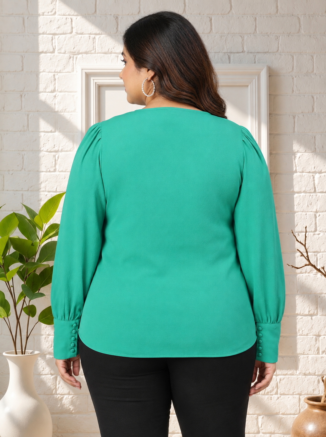 Plus Size Green Top