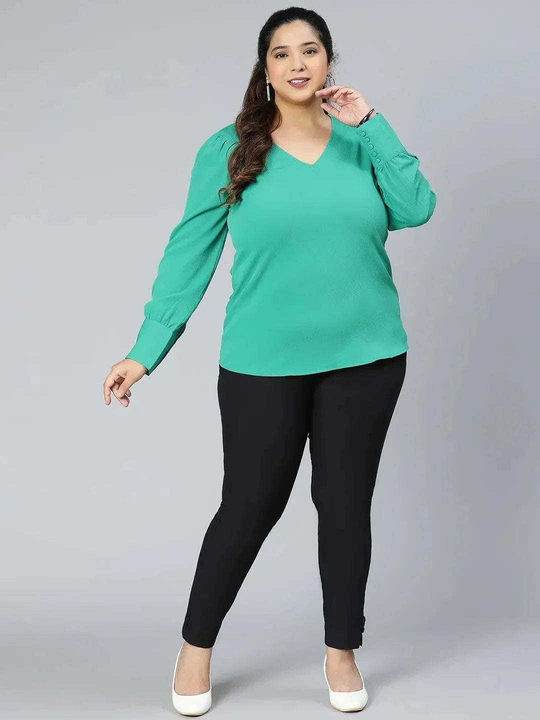 Plus Size Green Top