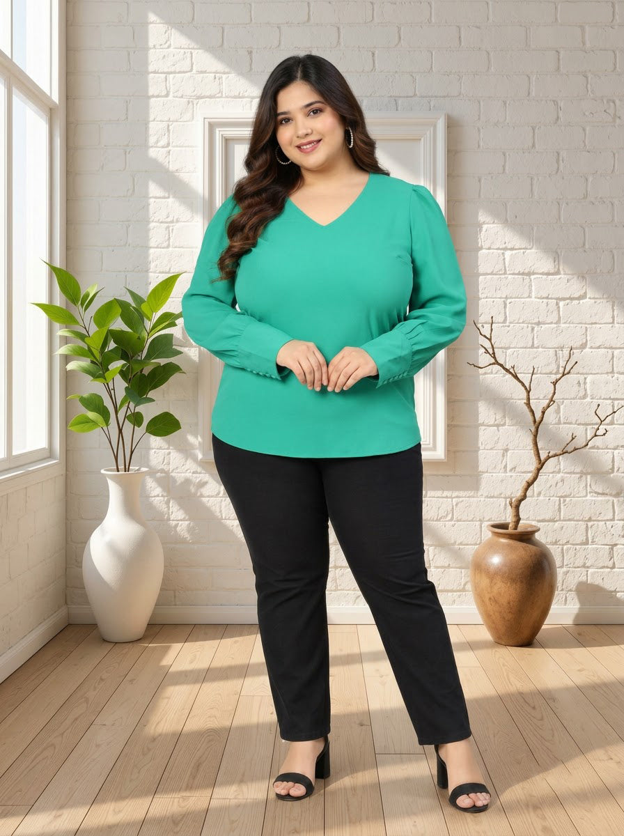 Plus Size Green Top