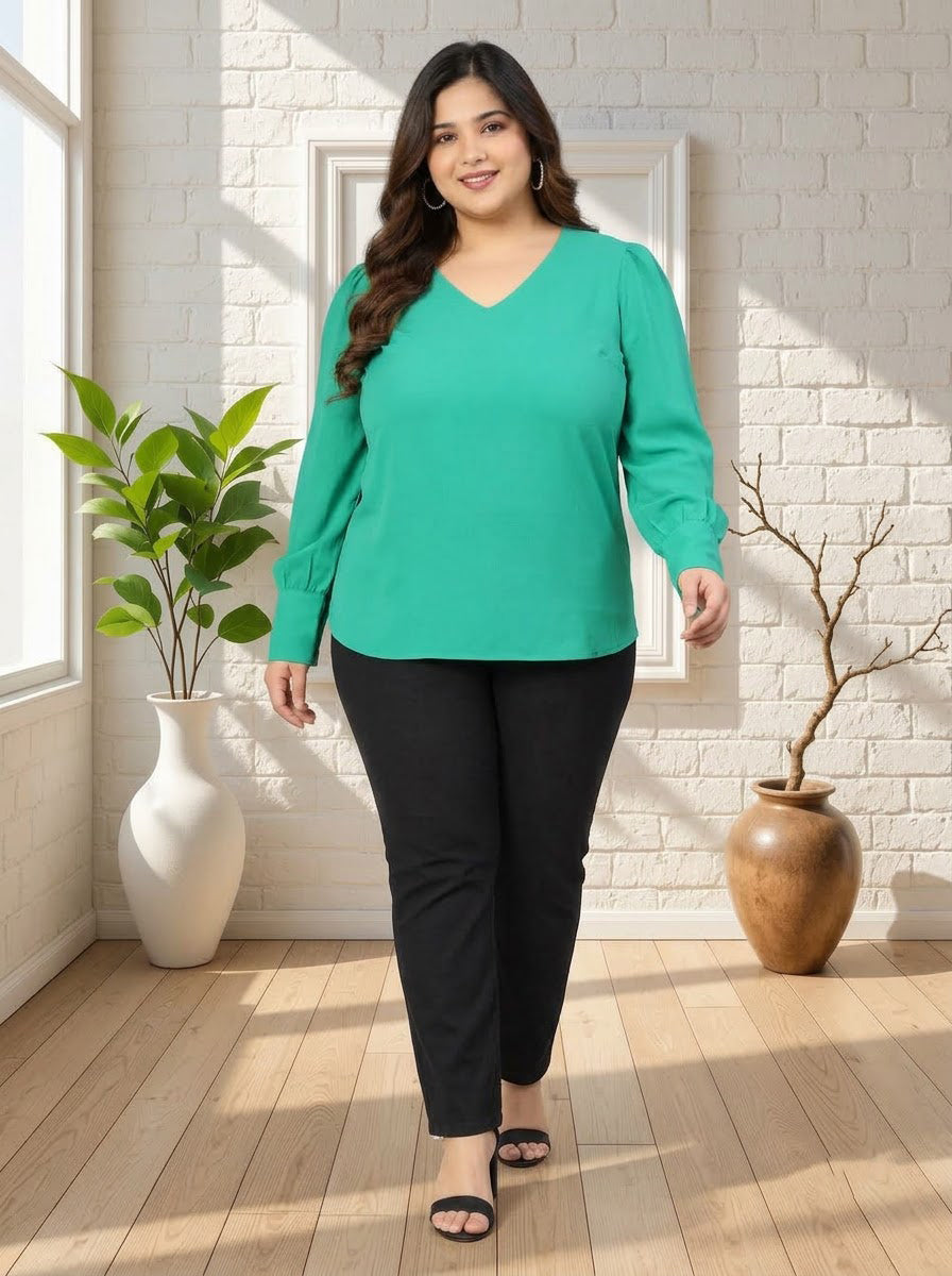 Plus Size Green Top