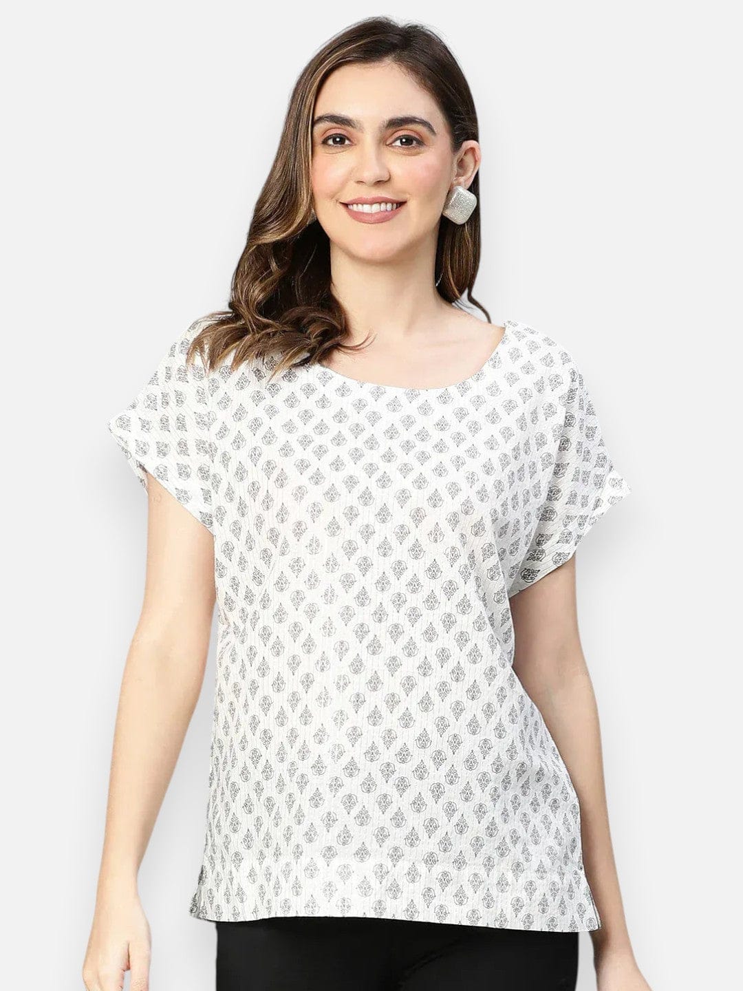 Women White Cotton Top