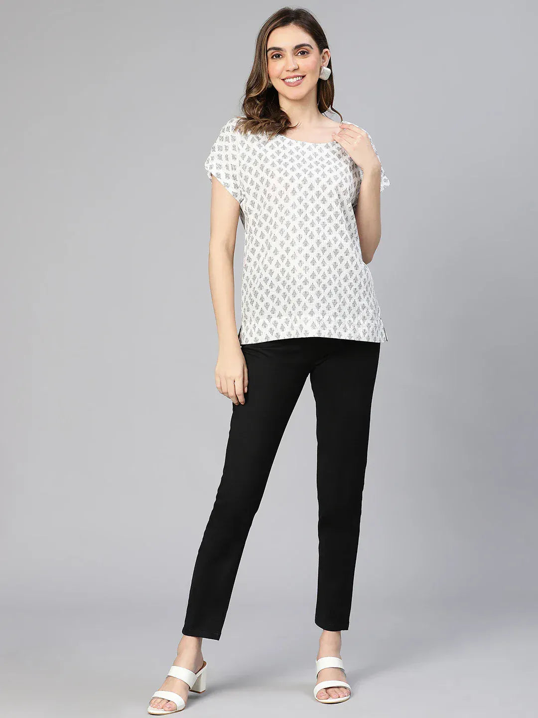 Women White Cotton Top