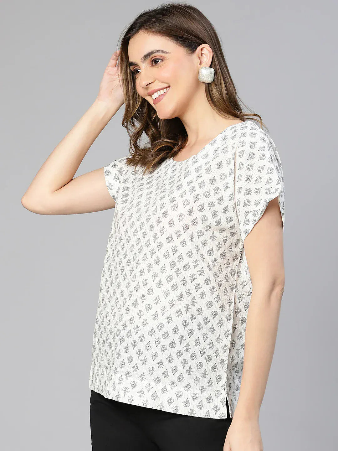 Women White Cotton Top