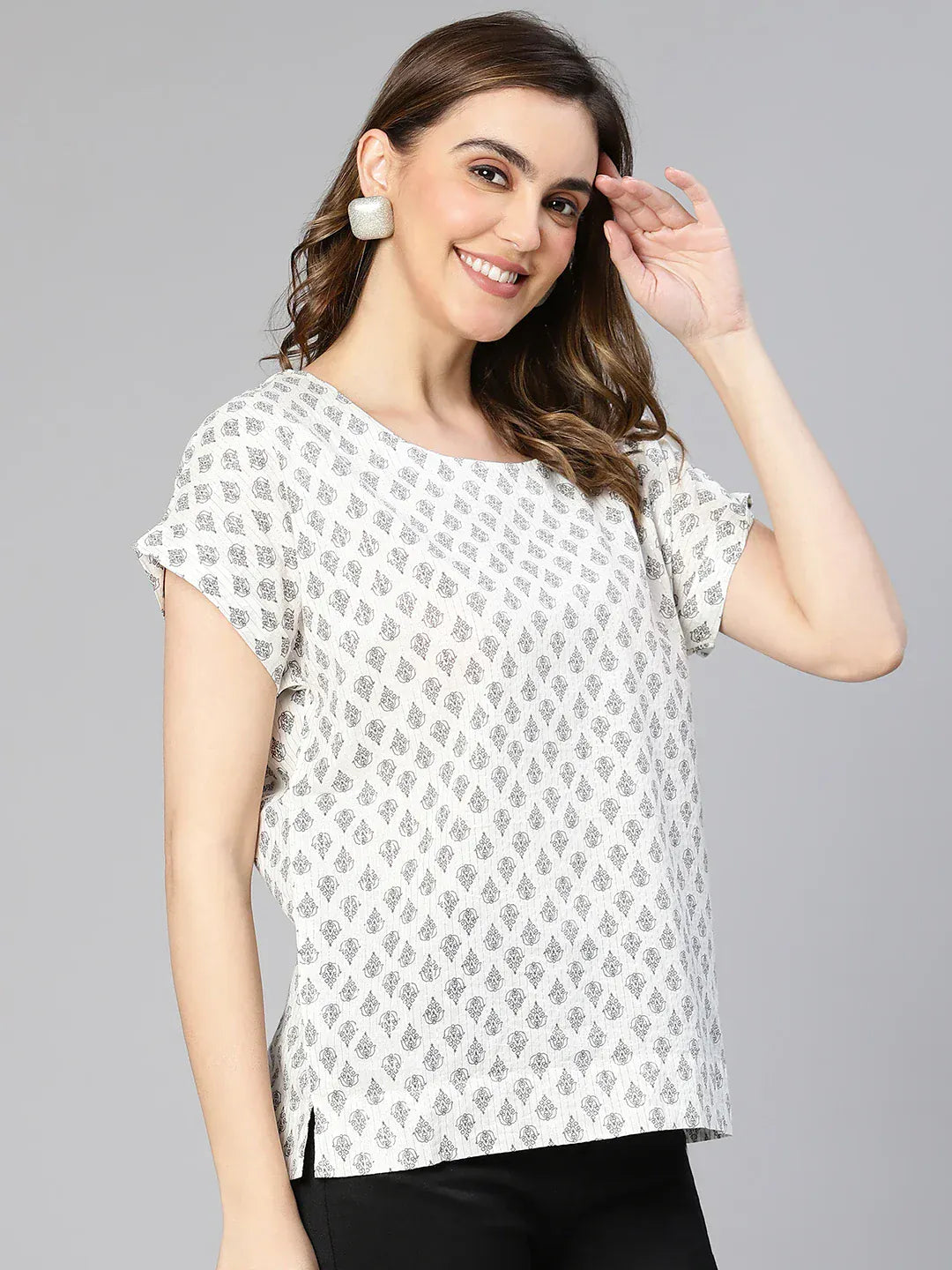 Women White Cotton Top