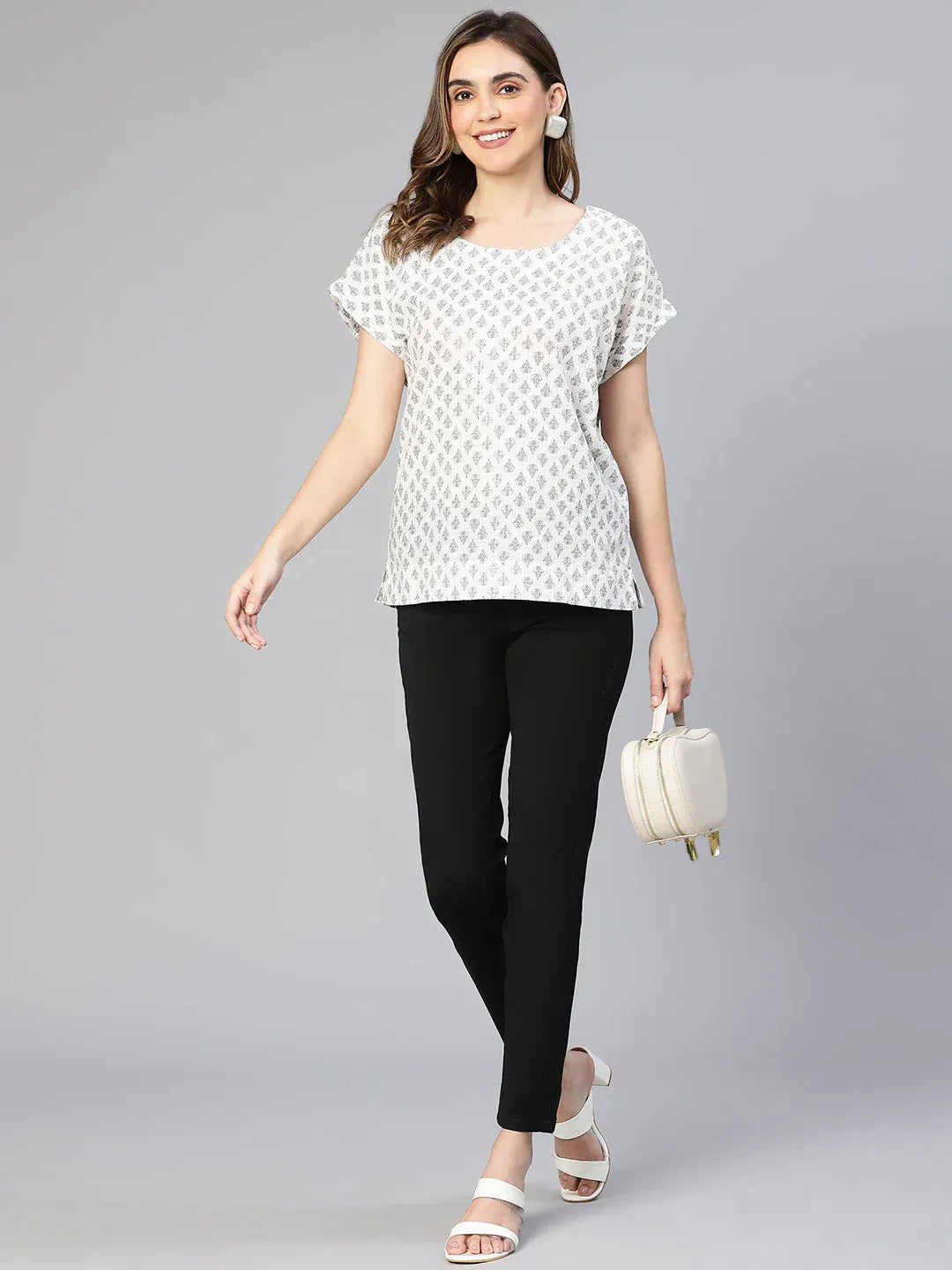 Women White Cotton Top