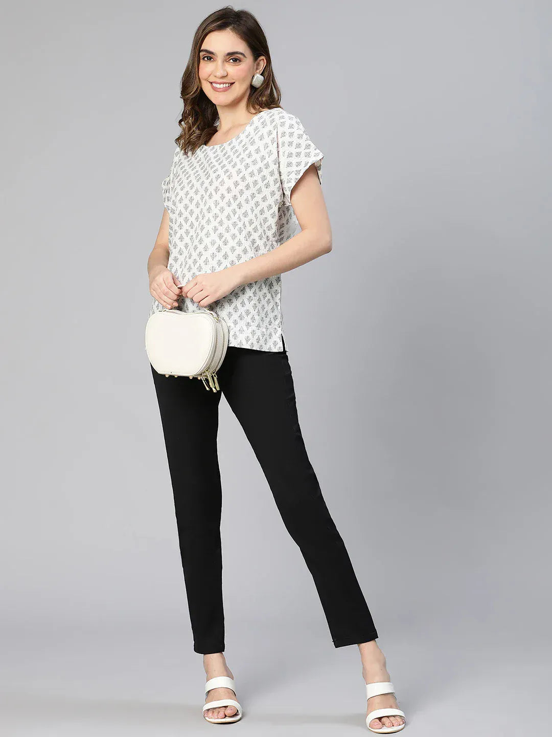 Women White Cotton Top