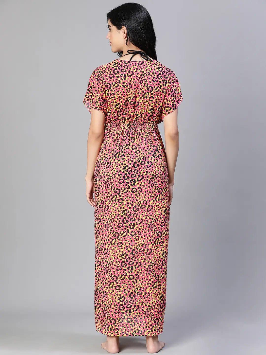 Women's Multicolor Floral Print Beachwear Cotton Dress