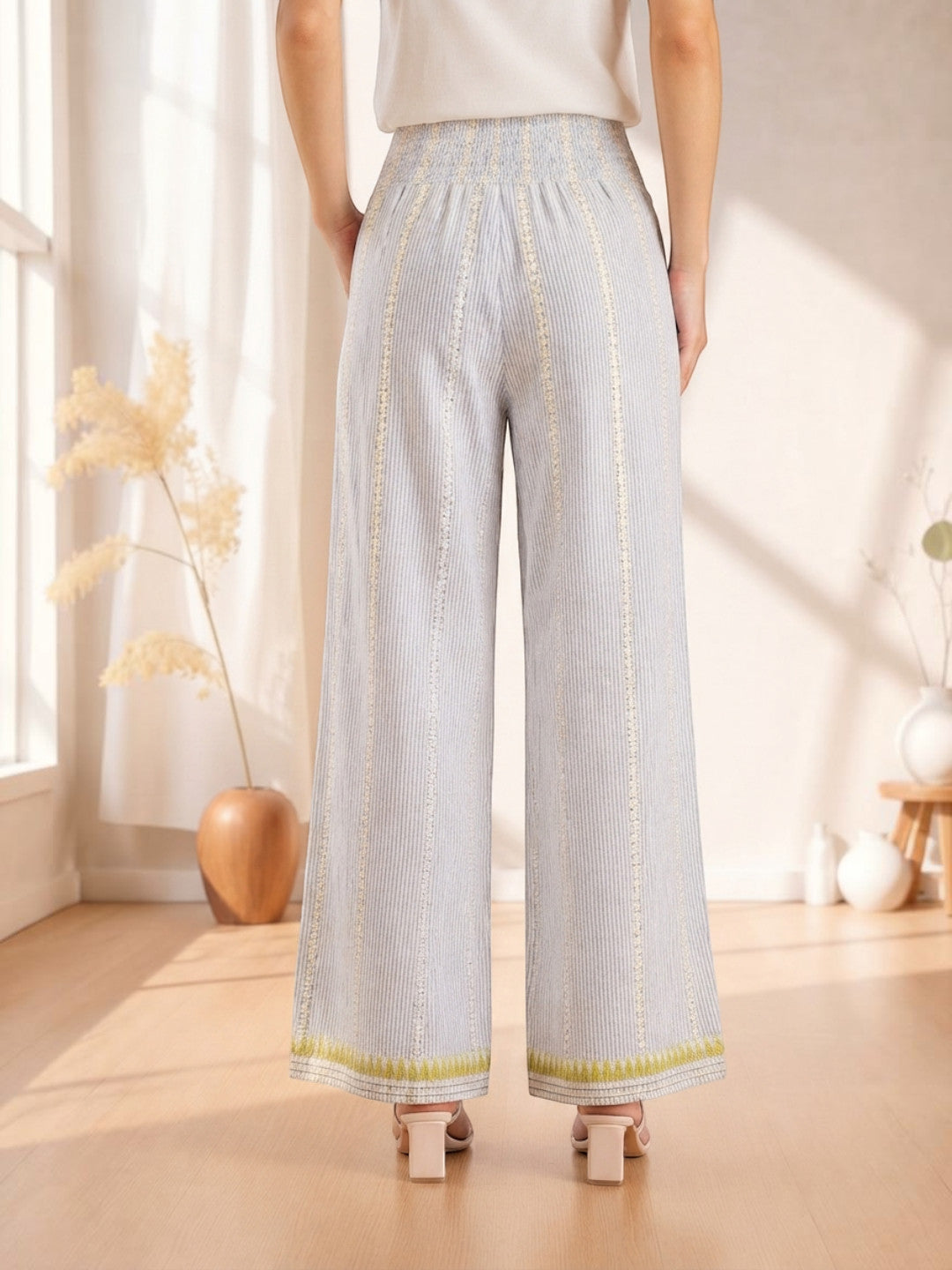 Women Beige Cotton Pant
