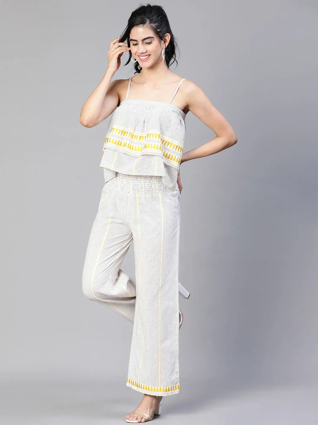 Women Beige Cotton Pant