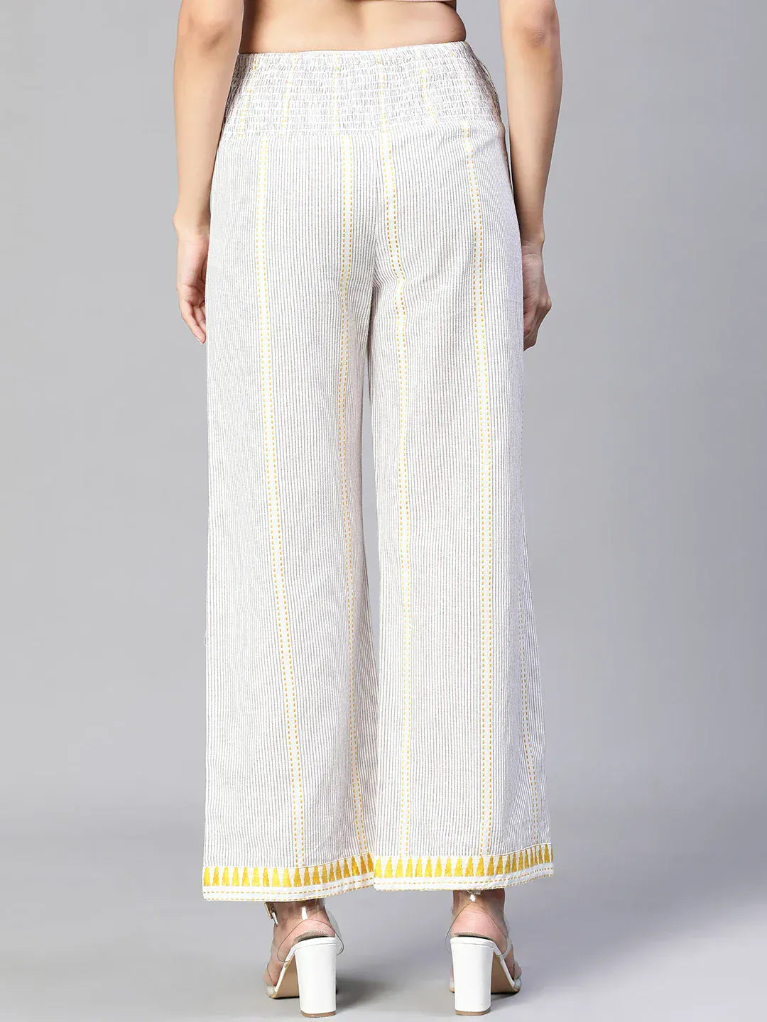 Women Beige Cotton Pant