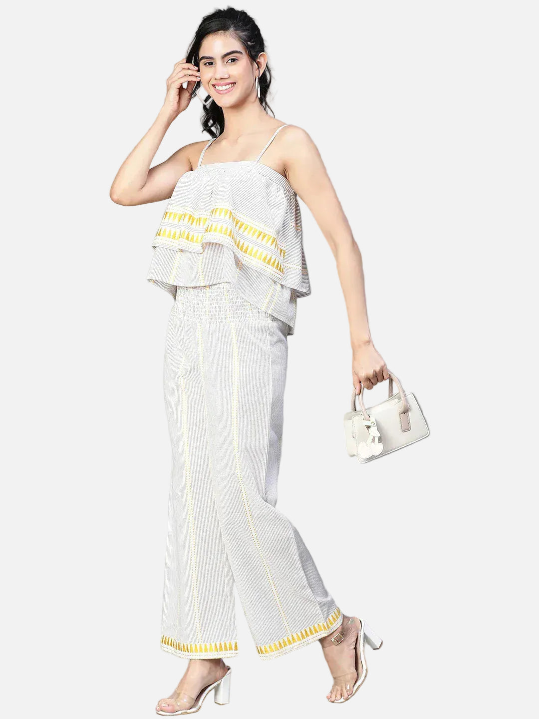 Women Beige Cotton Pant