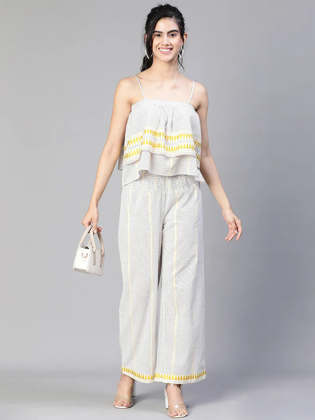 Women Beige Cotton Pant