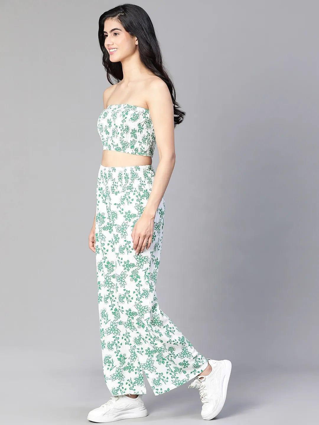 Women's Green Floral Print Co-ord Set