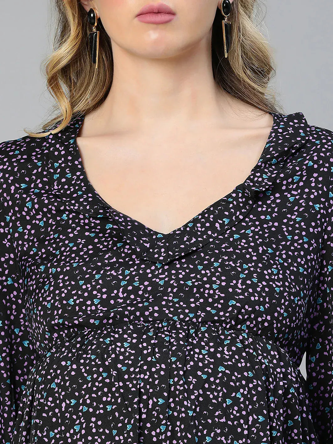 Women Navy Blue Floral Print Maternity Dress
