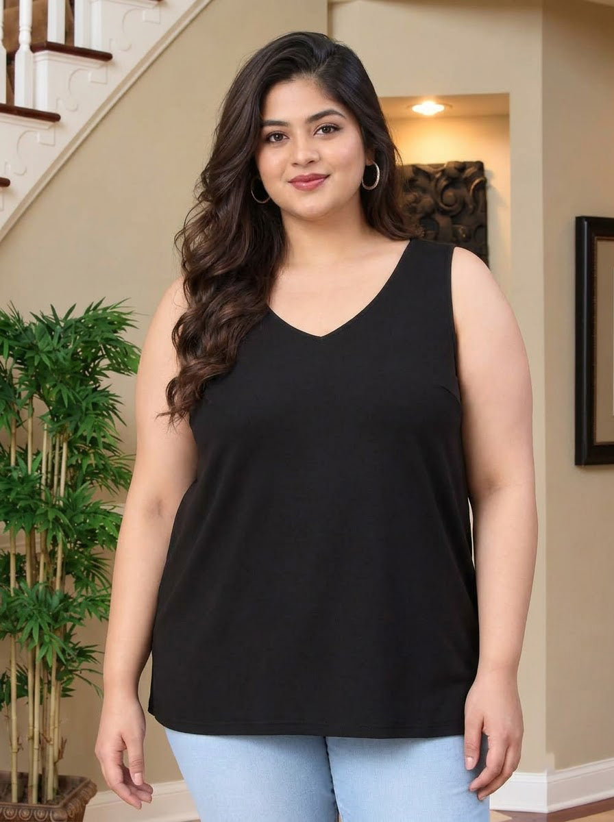 Plus Size Black Top