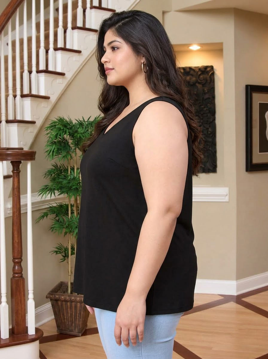 Plus Size Black Top