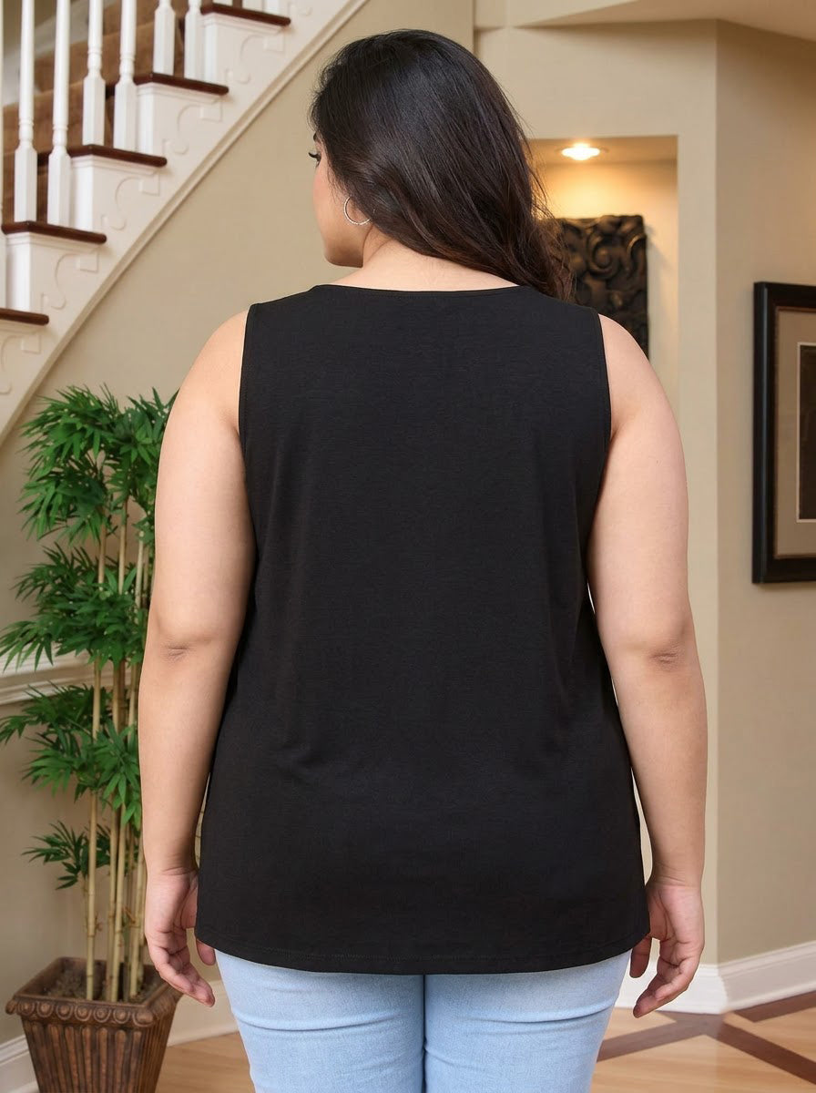 Plus Size Black Top
