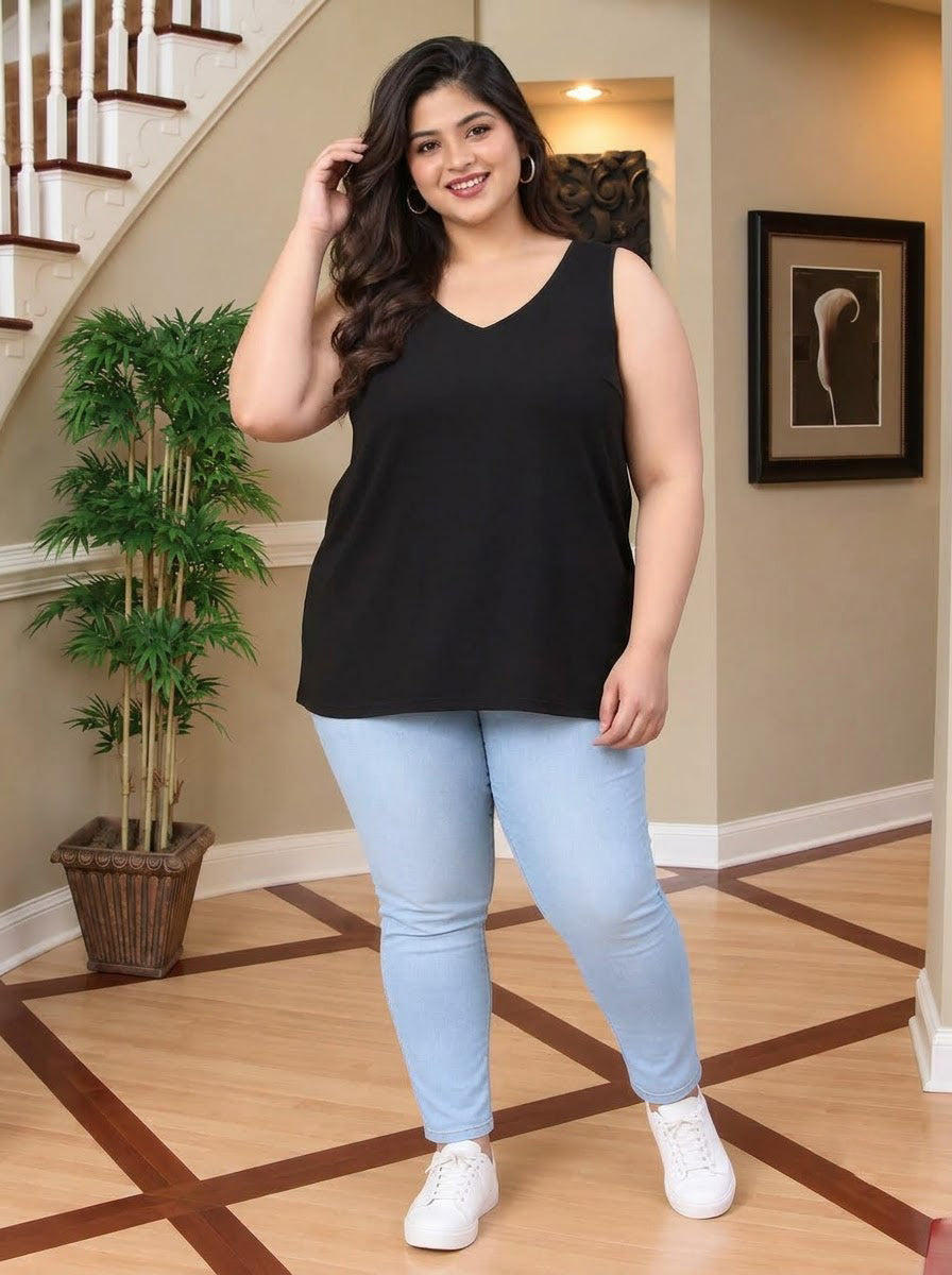 Plus Size Black Top