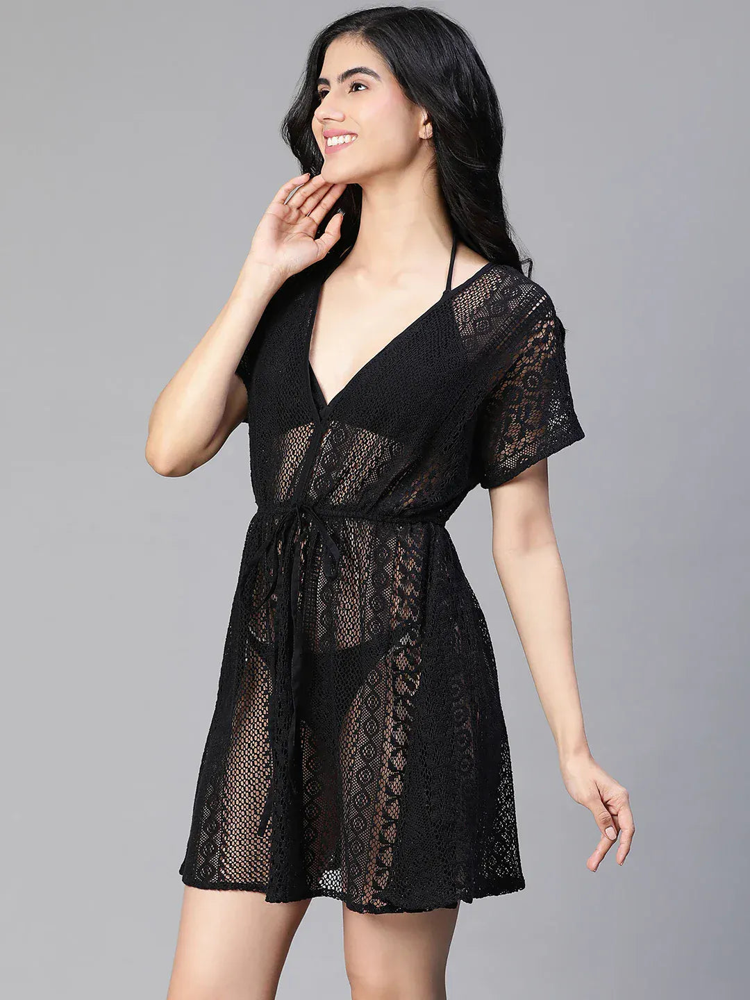 elited-blackelasticatedtie-knot-women-beachwear-cotton-kaftan