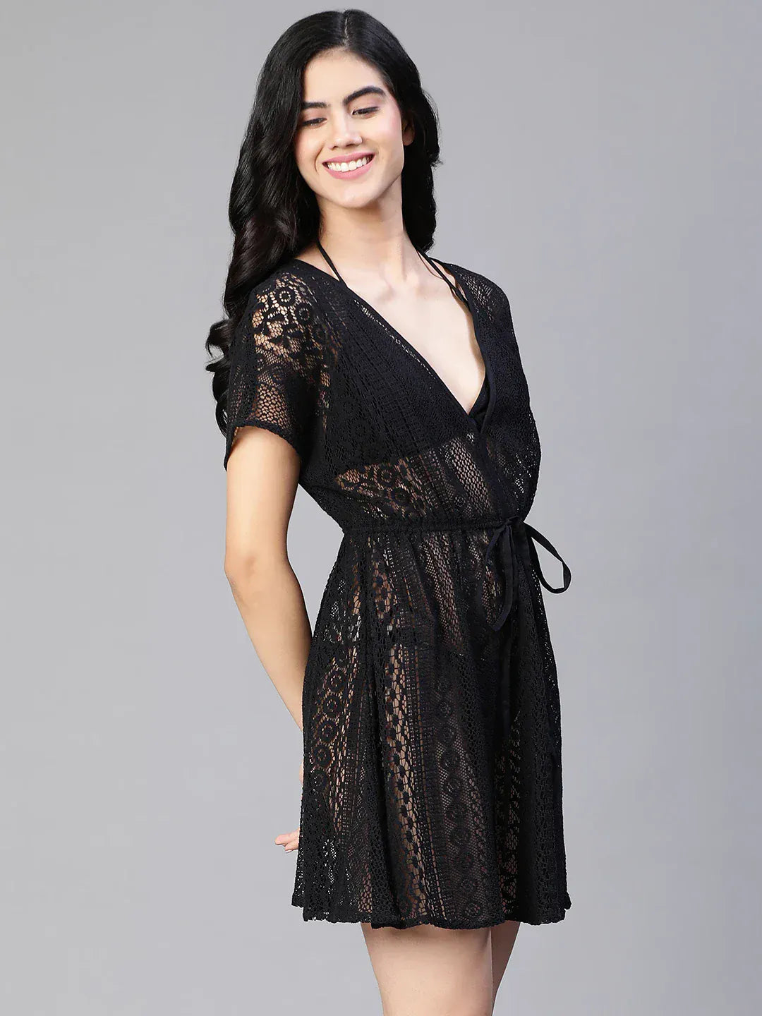 elited-blackelasticatedtie-knot-women-beachwear-cotton-kaftan