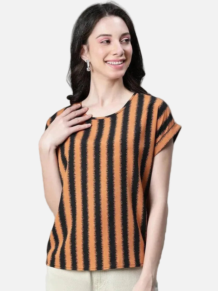 Brown Stripe Top