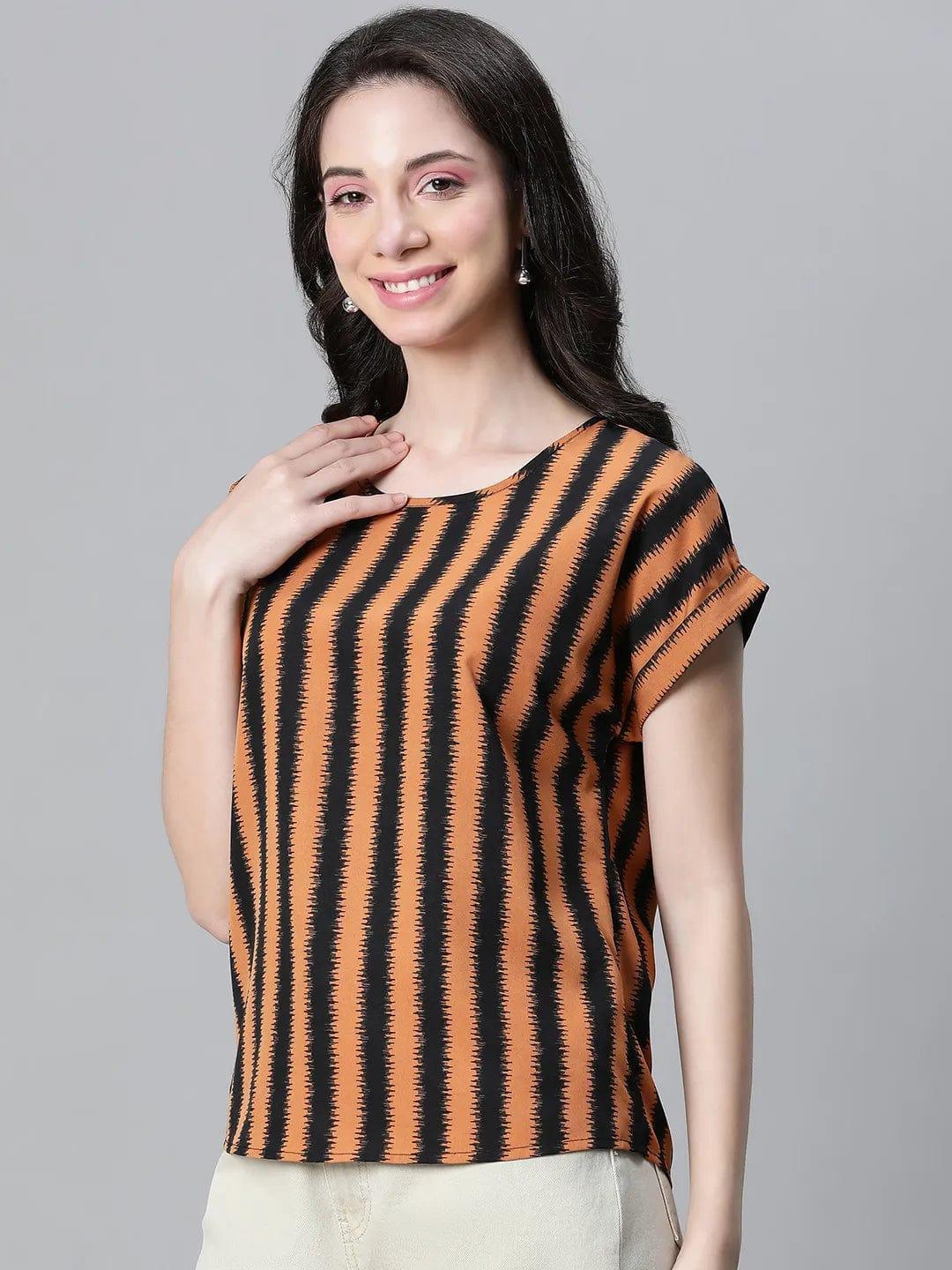 Brown Stripe Top