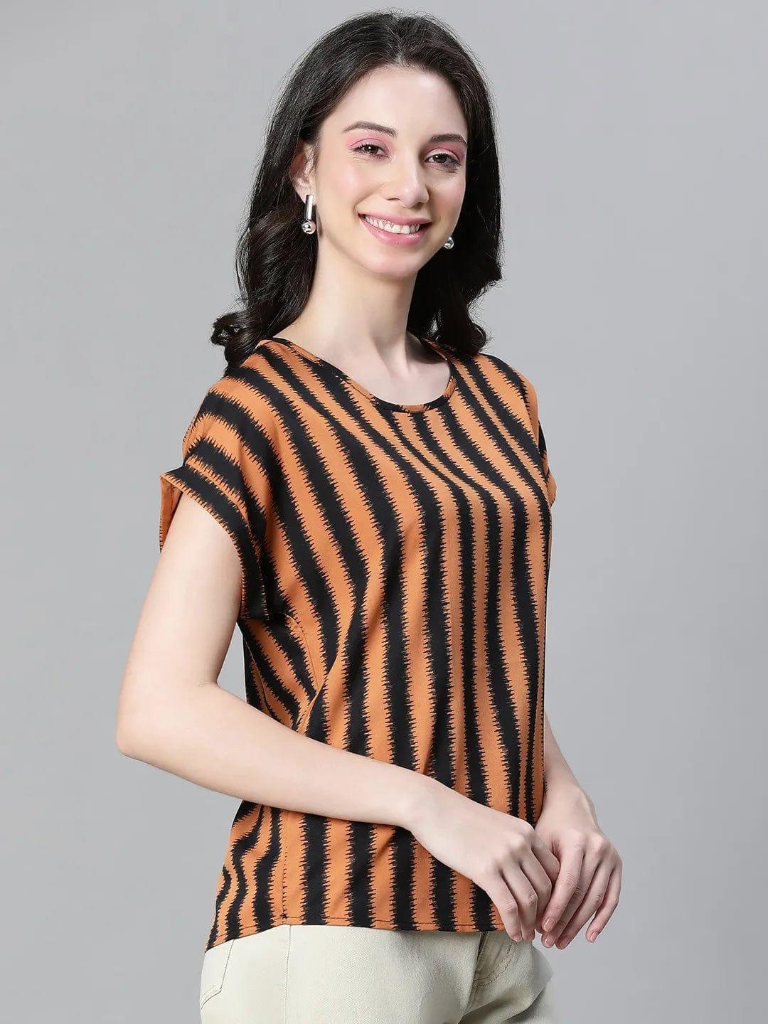 Brown Stripe Top