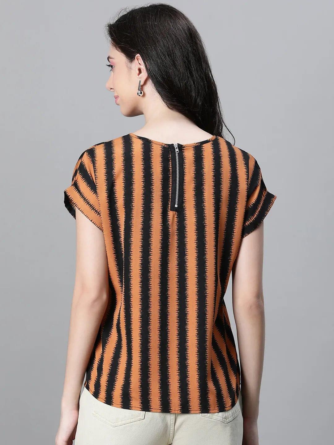 Brown Stripe Top