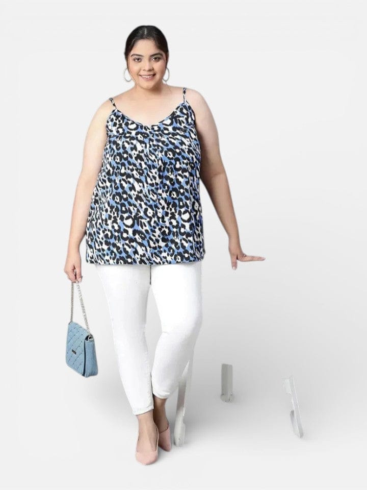 Plus Size Multicolor Animal Print Top