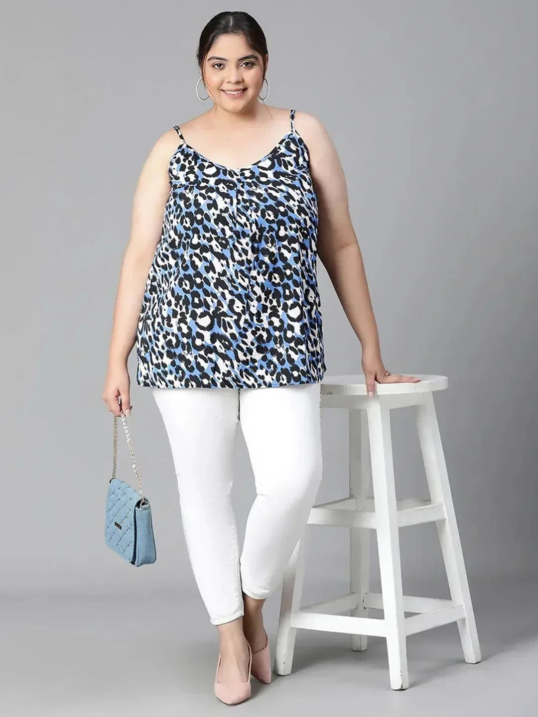 Striking Multicolor Animal Print Plus Size Loopy Top - oxolloxo