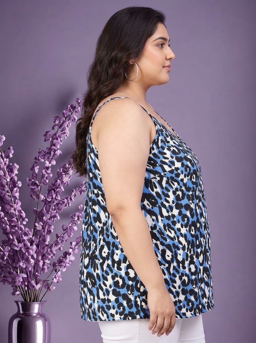 Plus Size Multicolor Animal Print Top