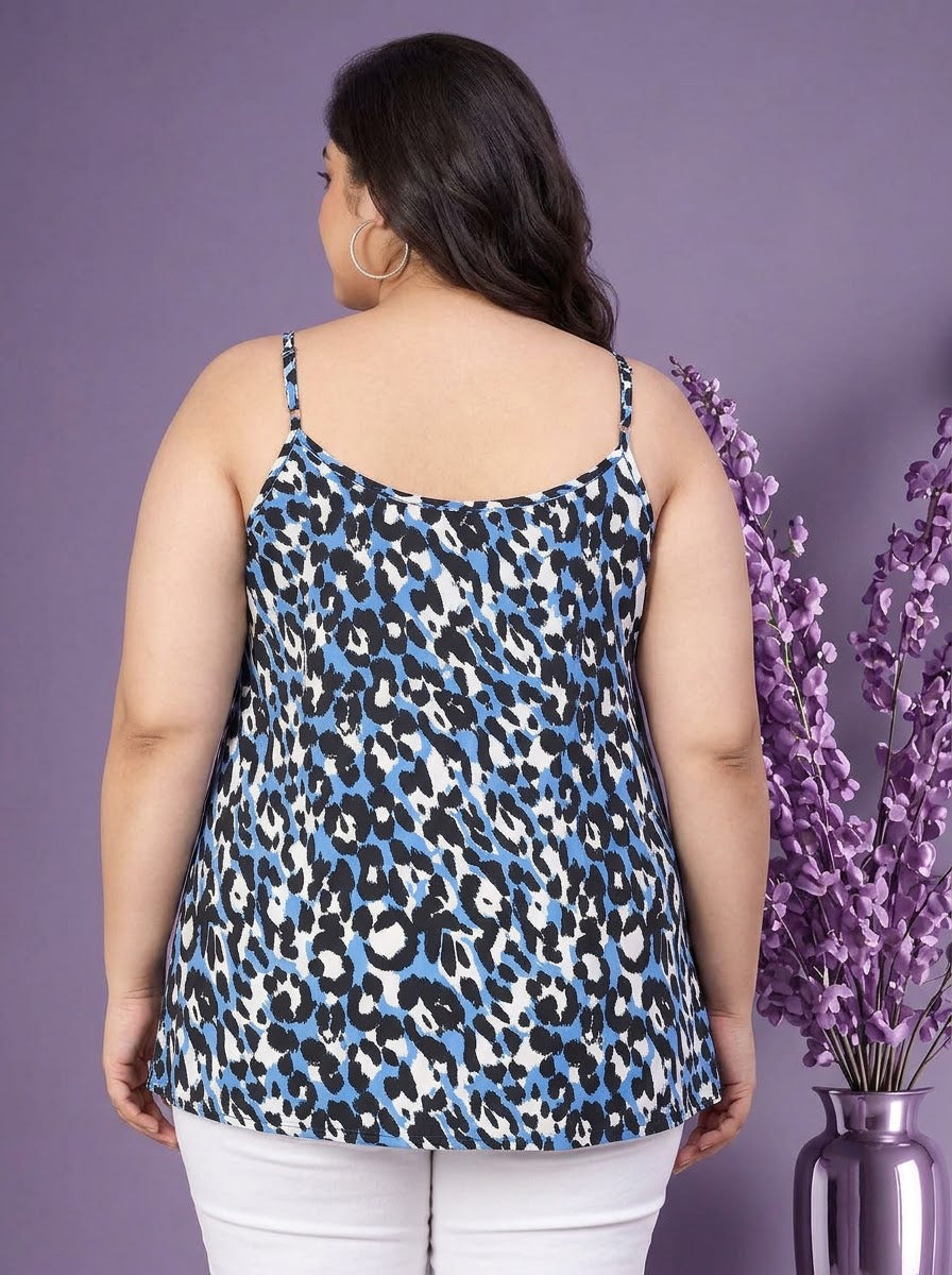 Plus Size Multicolor Animal Print Top