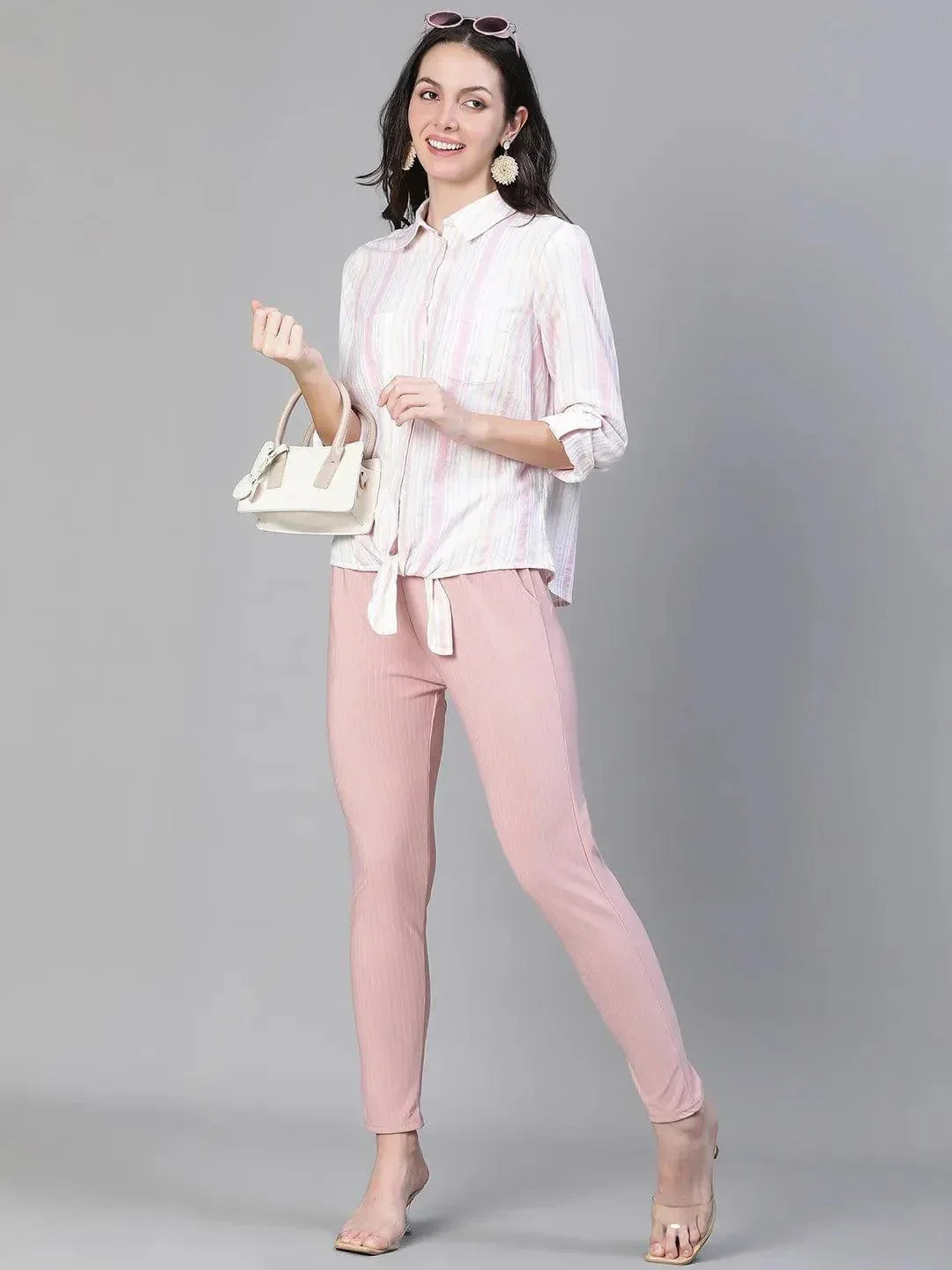 Multicolor Stripe Print Cotton Shirt