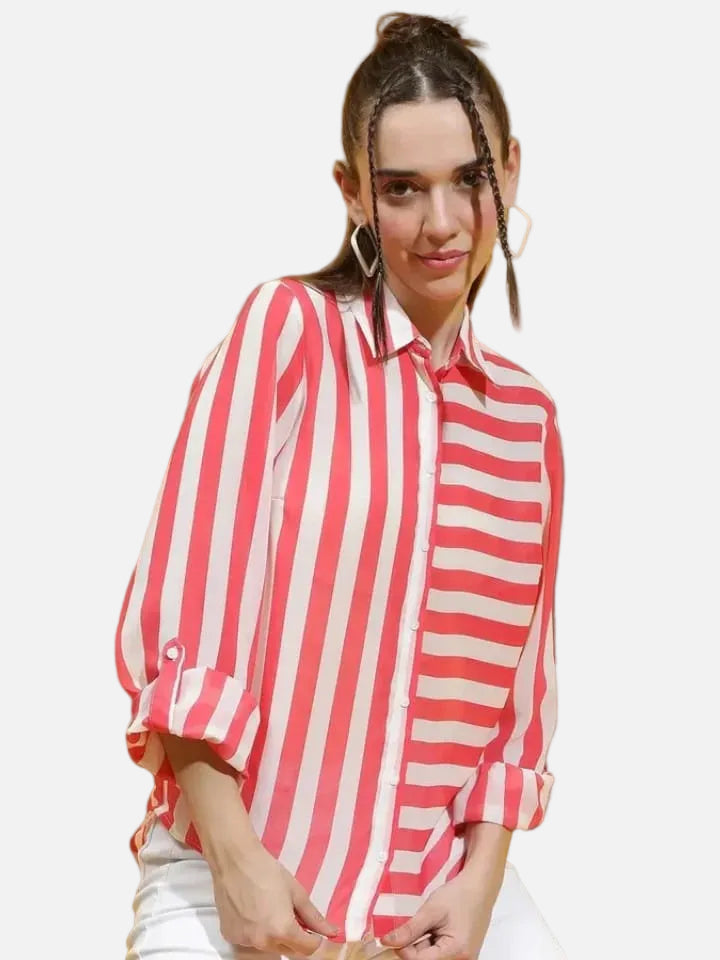 Red Stripe Print Shirt