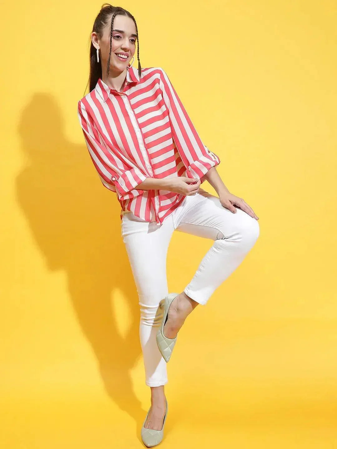 Red Stripe Print Shirt