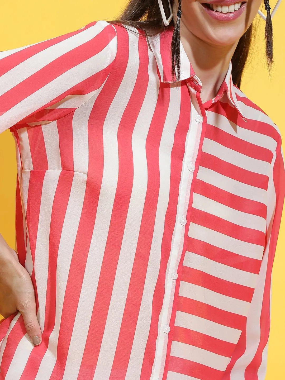 Red Stripe Print Shirt